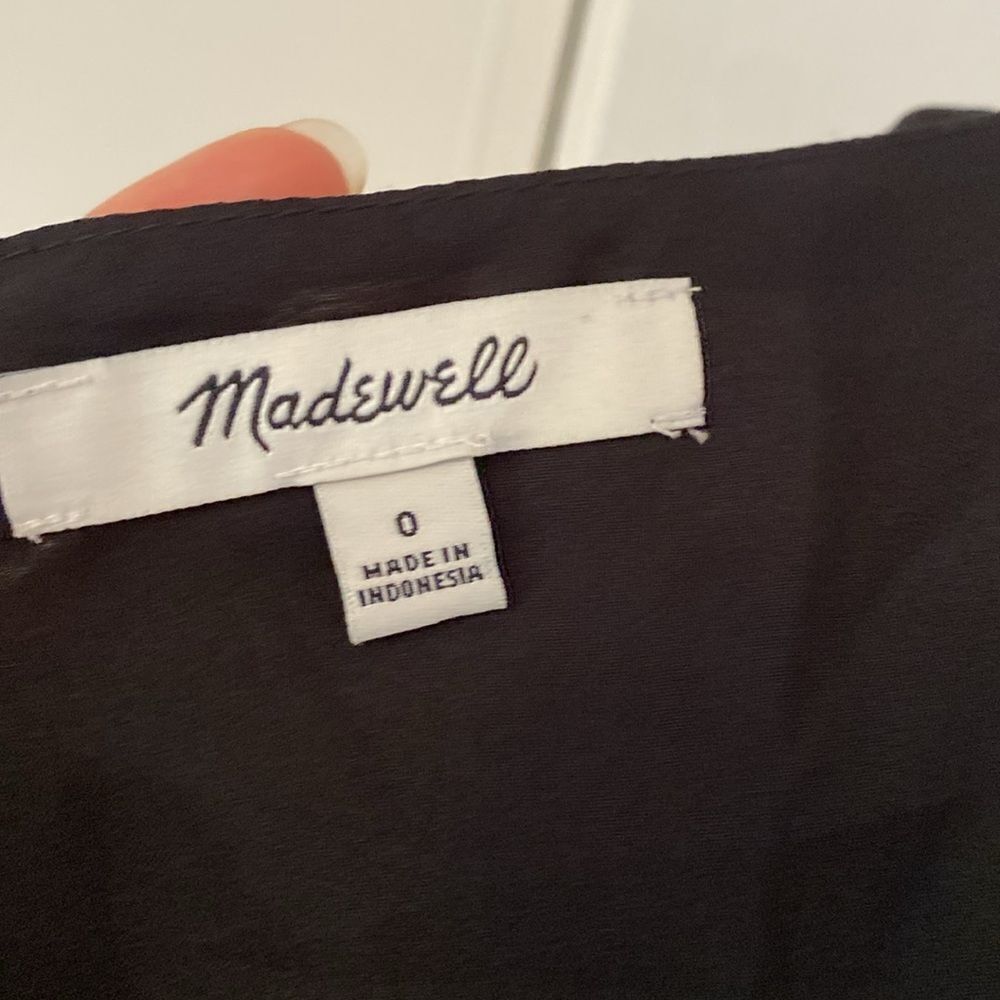 Madewell Black and Red Tulip-Sleeve Mini Dress in French Rose Size 0 - Picture 11 of 16